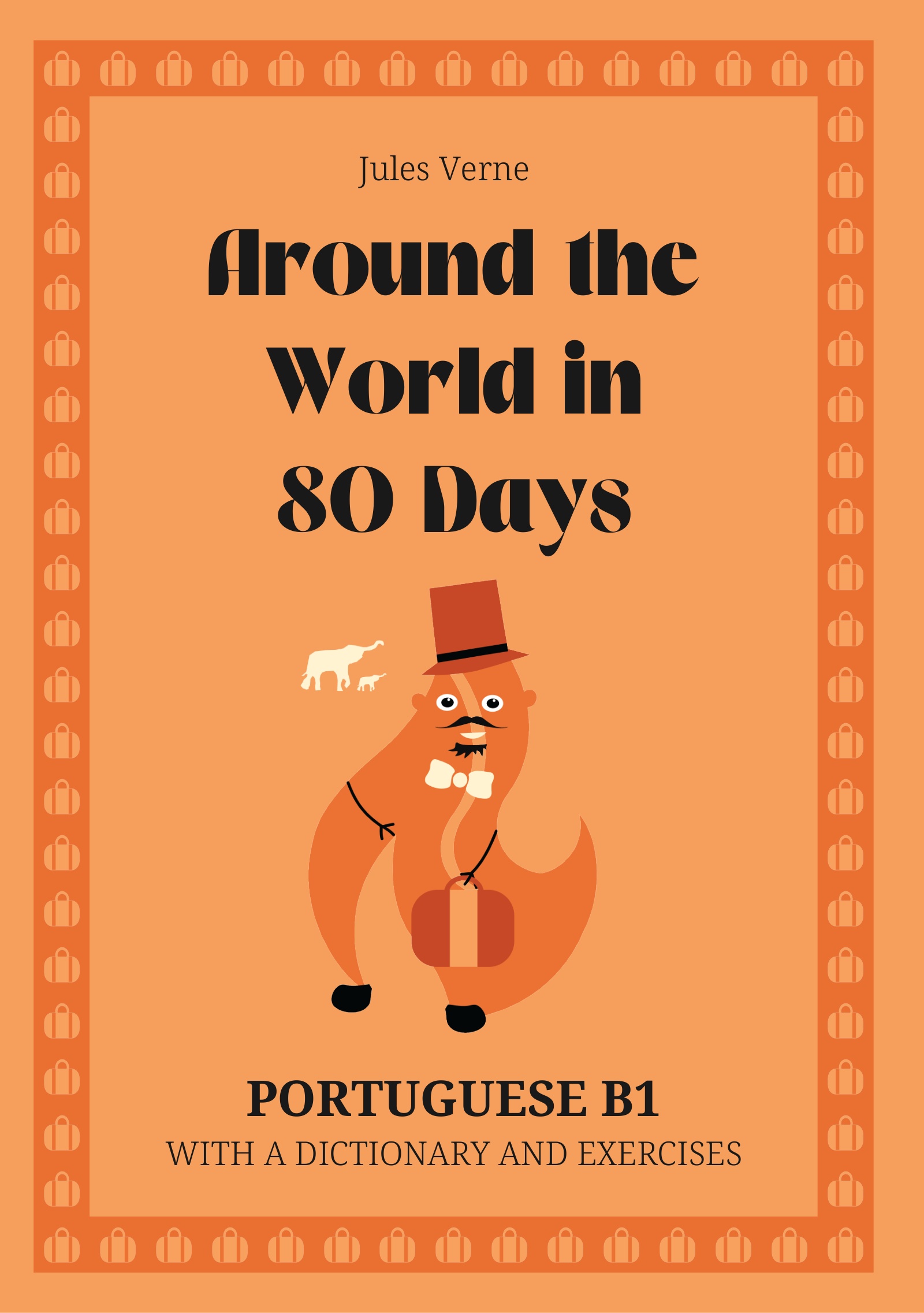 Cover of Around the World in 80 Days – Portuguese B1 graded reader